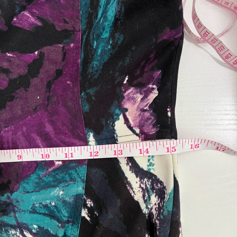 CALVIN KLEIN Women’s Dress Purple Floral Sleeveless Knee Length Sheath Sz M/P - Picture 5 of 9